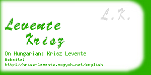 levente krisz business card